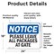 Signmission Please Leave All Packages At Gate, 24 in W x Rectangle, Vinyl Decal OS-2PACK-NS-D-1824-L-17504 - alternate 2